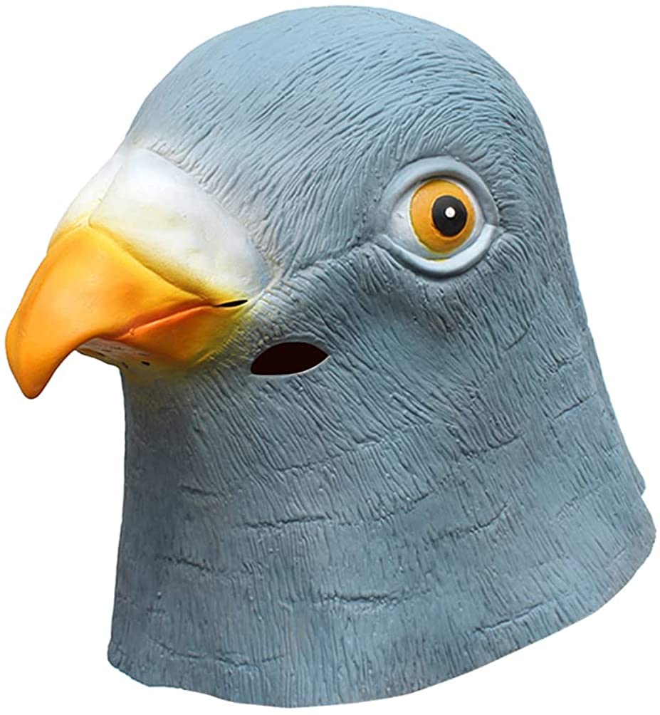 Senua Pigeon Mask Latex Full Head Mask Rubber Animal Head Mask for Halloween Costume Party Cosplay