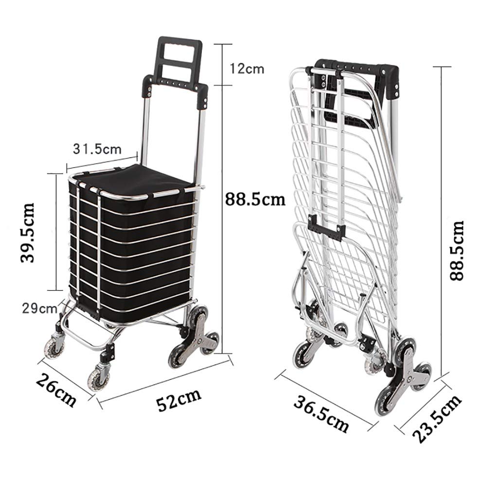 Carrello Della Spesa Multifunzionale Dei Camion Delle Mani, Carrello Pieghevole Pieghevole Del Disegno a Ruote, Carrello Della Spegnimento Della Lega Di Alluminio Scale Pieghevole Del Carrello