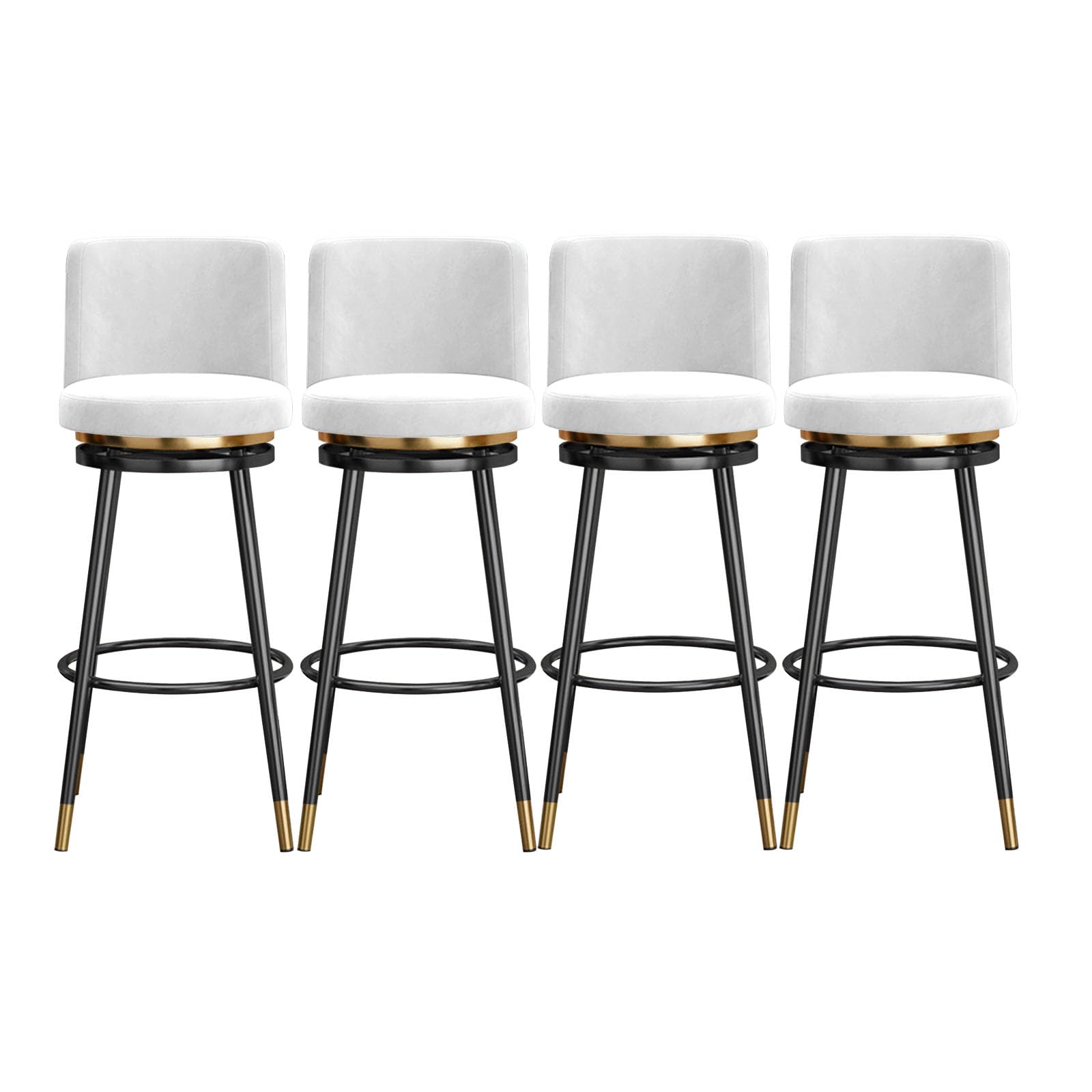 Juego de 4 taburetes giratorios de Altura de mostrador con Asiento tapizado