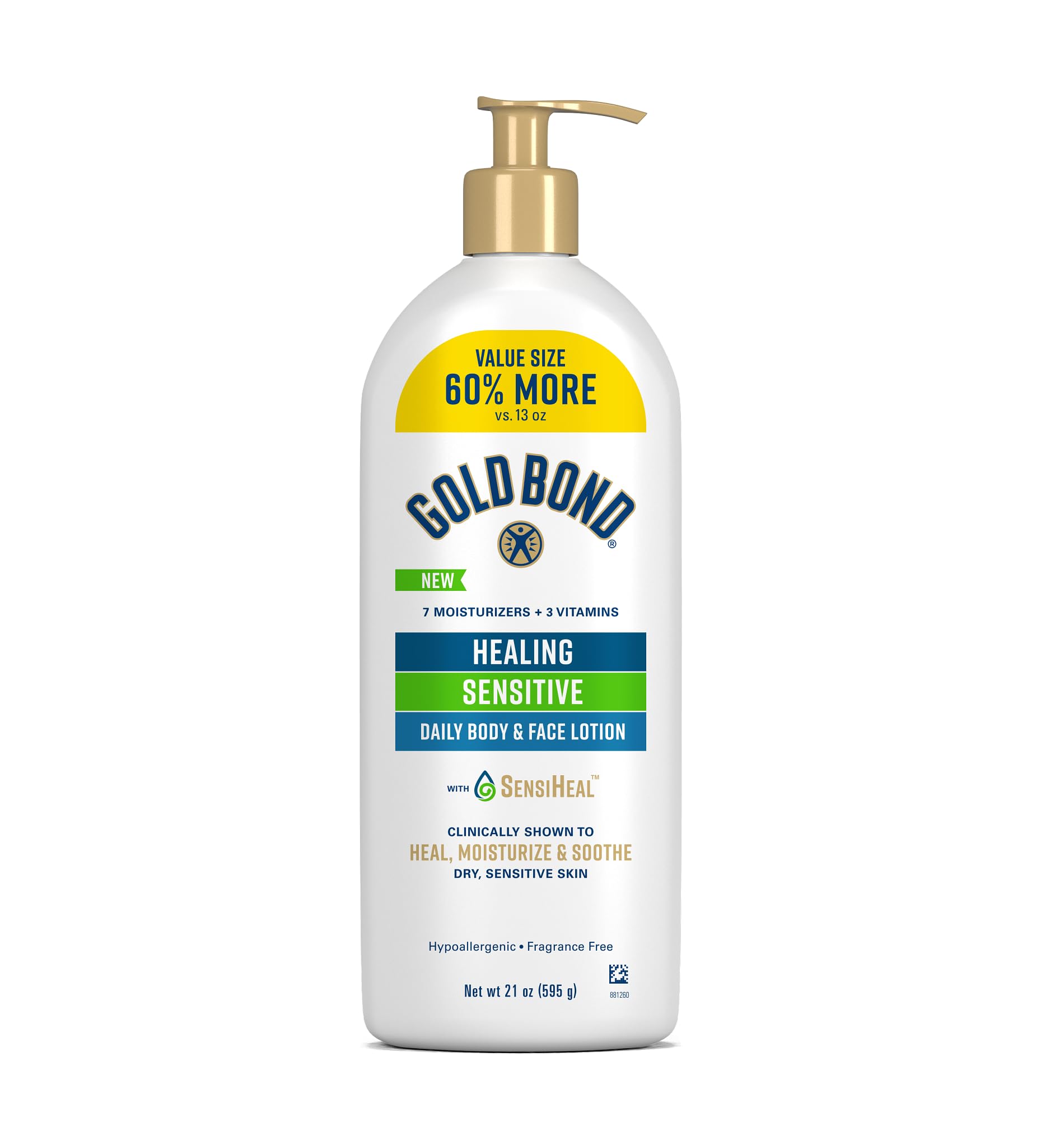 Healing Sensitive Daily Body & Face Lotion with Aloe Moisturizes, Heals & Soothes Dry, Sensitive Skin, Value Size, 21 oz.