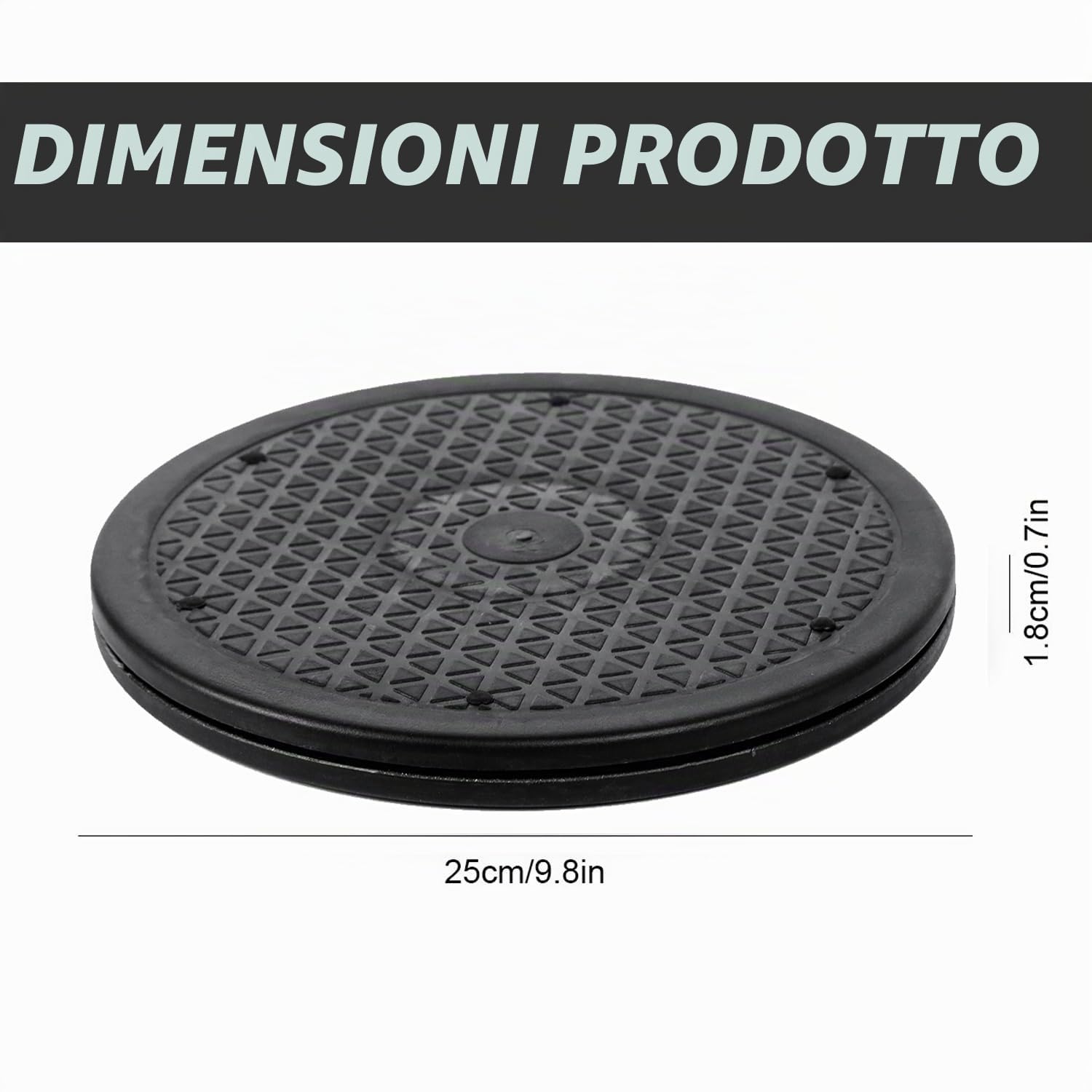 Piattaforma Roteante Supporto girevole manuale di 360 °Multiuso Giradischi con Cuscinetti Sfera in Acciaio, Superficie con Motivo a Rombi per grande schermo TV/Monitor/Piante Bonsai