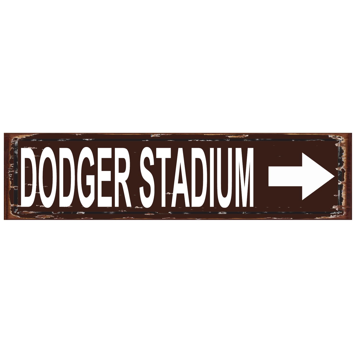 Dodger Stadium Decor Street Sign for Home Bar Coffee Garden Indoor Ourdoor Decor Metal Tin Sign Brown 4x16 Inch