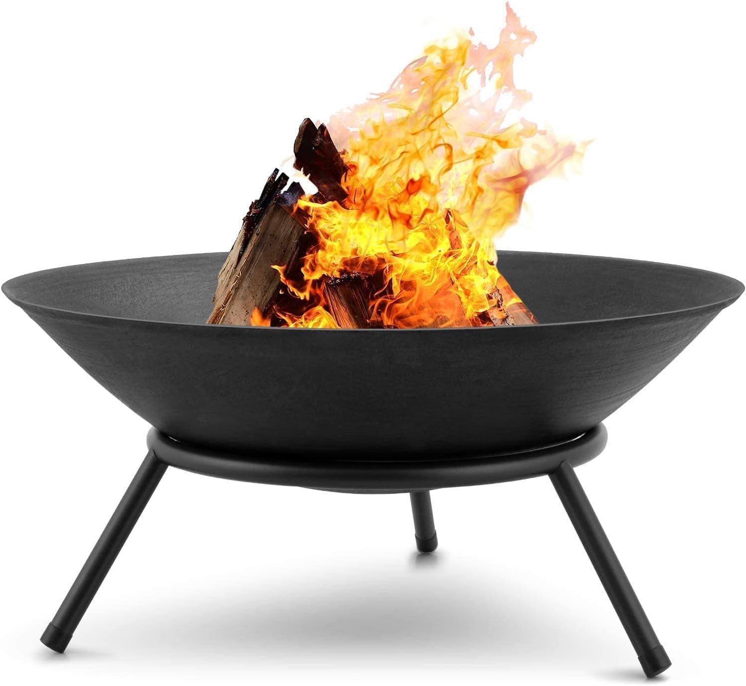 - Meejon Sigdi Steel Fire Pit for Garden - Outdoor Fire Bowl Brazier for BBQ, Patio Heater, Camping - Portable Fire Basket, Chimney Log Burning Wood Burner, Charcoal Bonfire