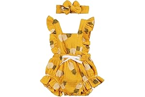 Pineapple Baby Girl Bodysuit with Headband