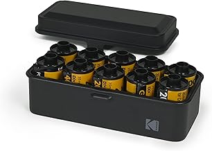KODAK 120/135 Film Case - for 8 Rolls of 120 Films / 10 Rolls of 35mm Films - Retro Steel Case to Sort & Safeguard Film (Black) (Film is not Included)