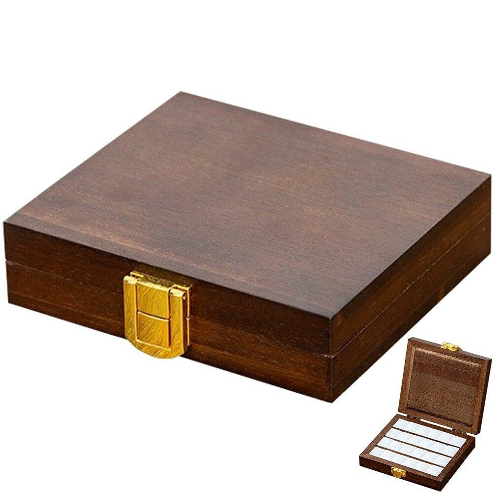 Sanfly Brown Empty Watercolor Palette Box Wooden Mini Empty Watercolor Tin With Lid Portable Palette Paint Case Watercolor Tray Palette Containers