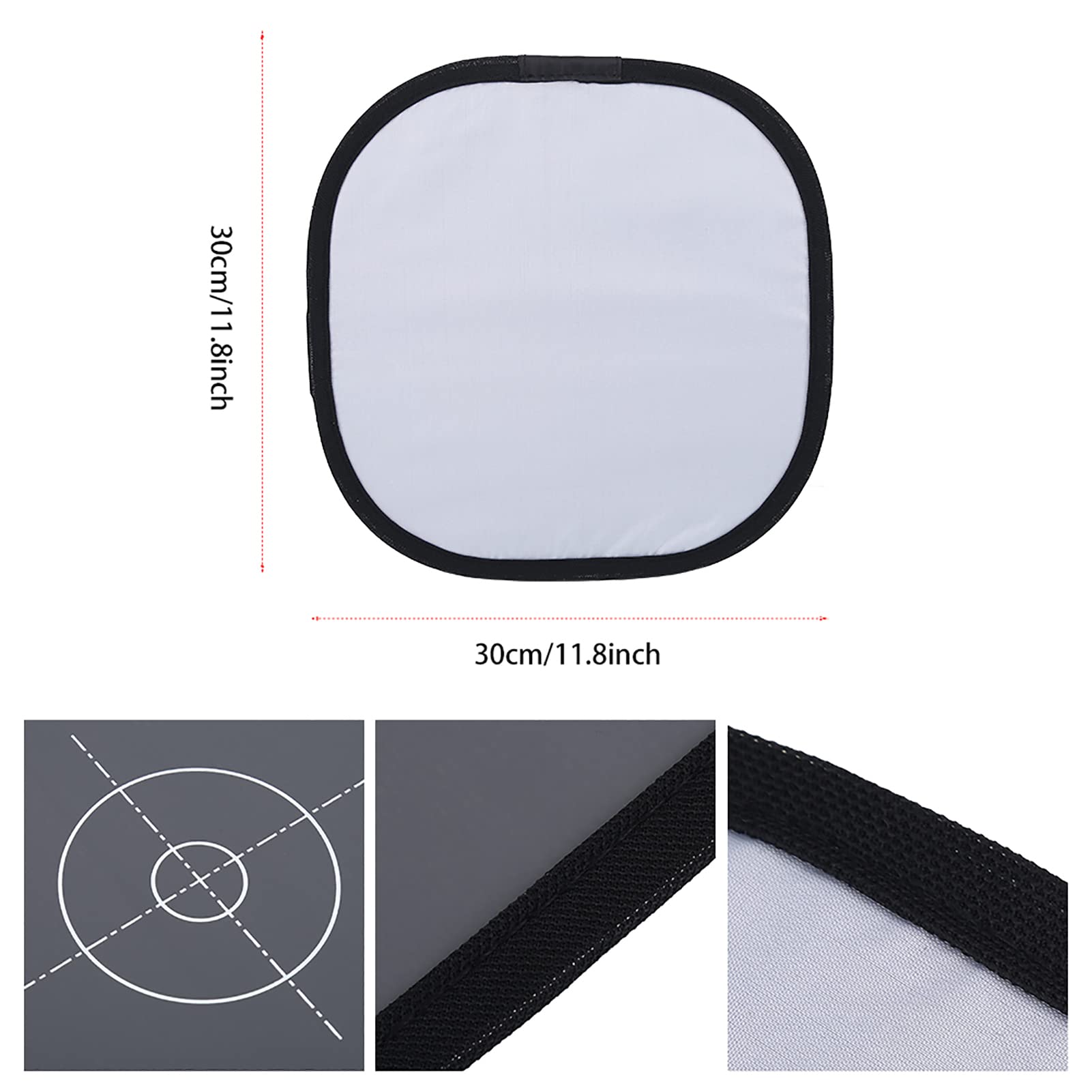 Fotografia di Carta Grigia KIMISS, Scheda di Riferimento per il Bilanciamento del Bianco Grigio Pieghevole da 30 Cm con Accessorio Fotografico per Borsa