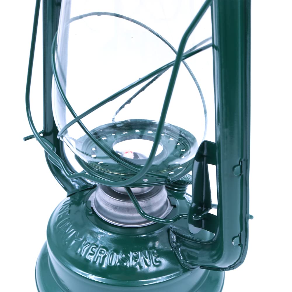 Lanterne Tempête Vintage 30 Cm Bleu – Lampe à Huile Rétro Citronnelle, Fer Forgé & Verre, Idéale Jardin Camping