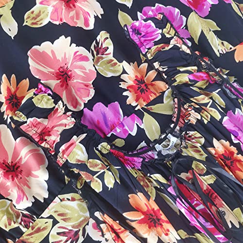 Image of OSTOO Women's 2026 Summer Boho Floral Print Tiered Casual Flowy Long Maxi Dress