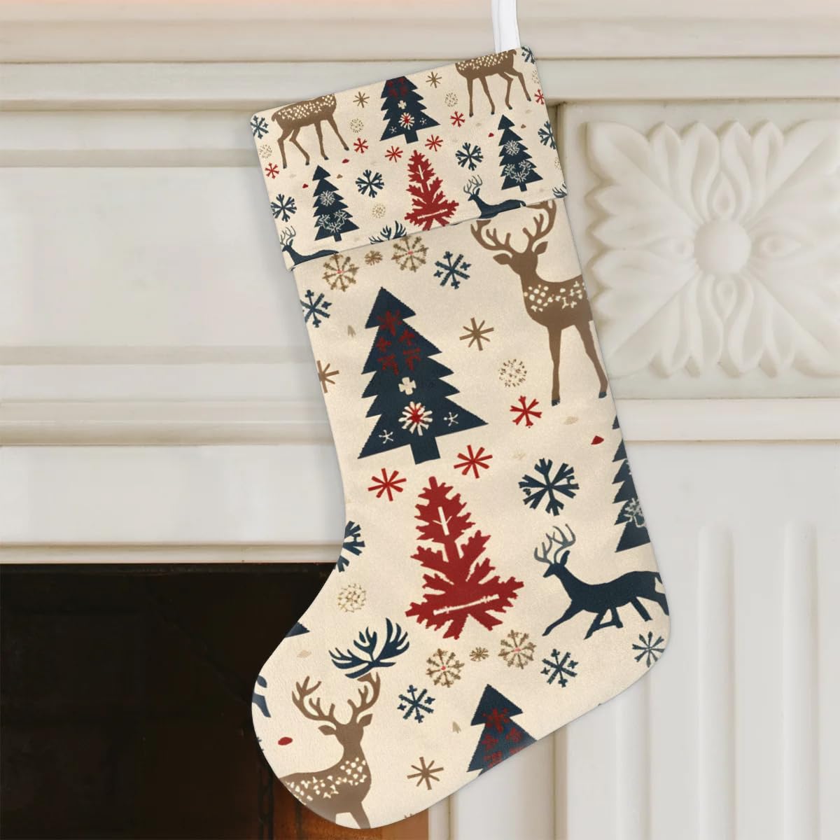 Christmas Stockings, 17.7in Colorful Tree Xmas Stocking Gift Treat Bags Xmas Tree Xmas Stocking Hanging Ornaments for Xmas Party Gift Filler Fireplace Christmas Tree Decoration