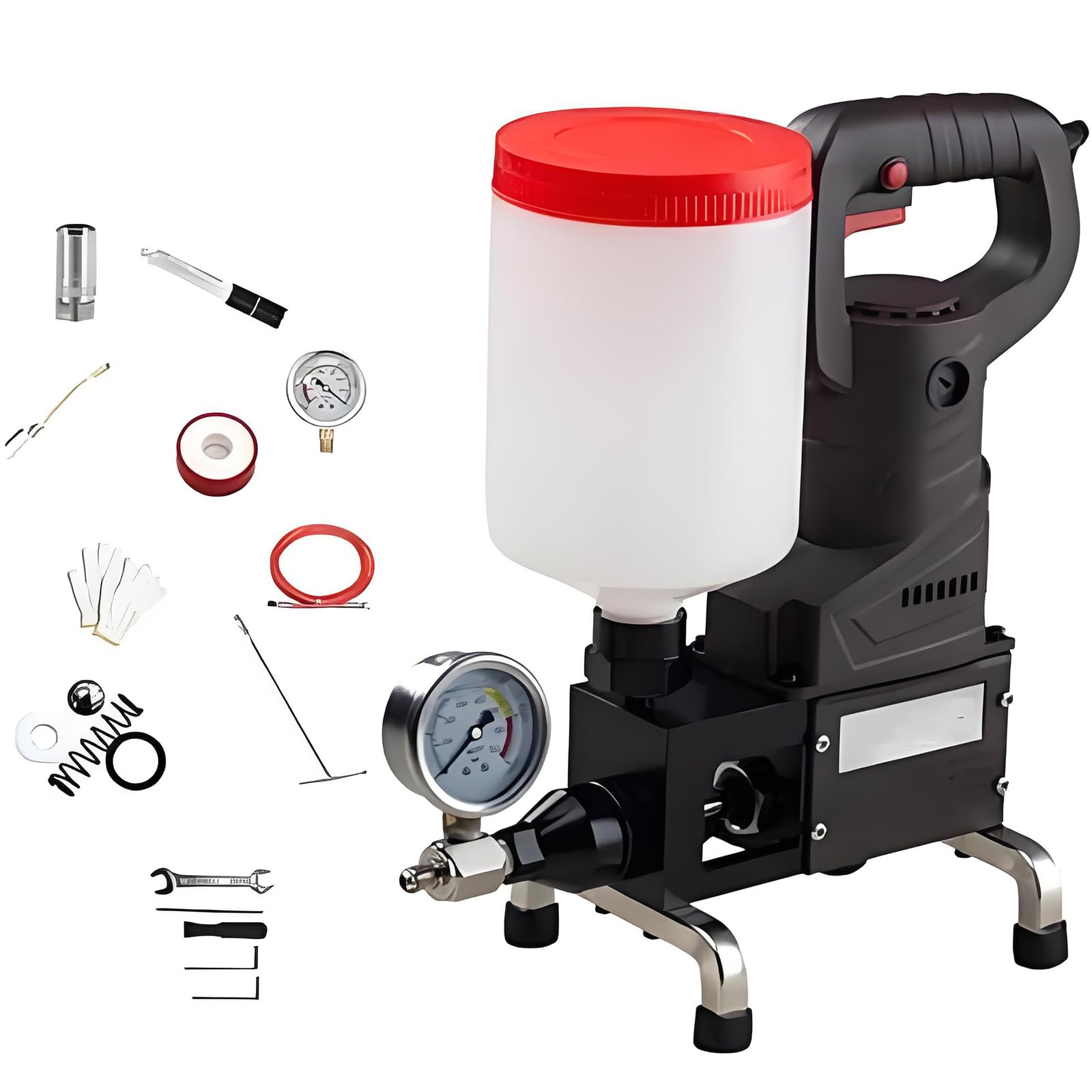 Bomba de reparación de fugas de 1100 W, máquina de lechada de alta presión con inyección de espuma de epoxy/poliuretano, función de sellado impermeable, adecuada para piscina, techo de casa y