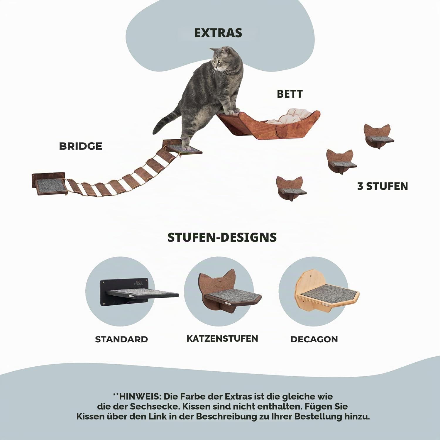 Rustikales Katzenregal aus Holz – Wandmontierte Katzenmöbel – Indoor-Katzen-Dekor-Geschenk