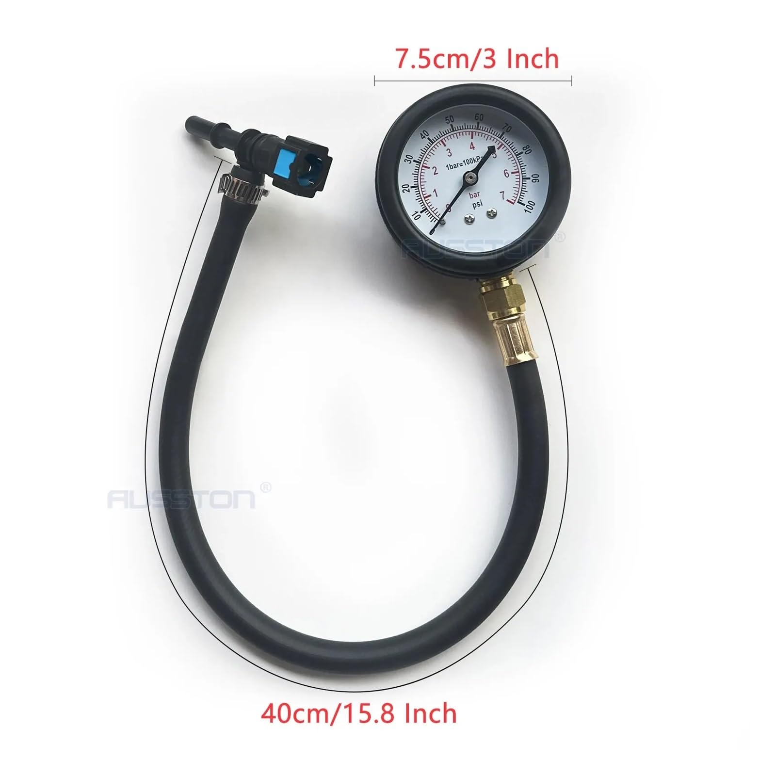 Kraftstoffdruck-Testkit – Kraftstoffdruckmessgerät – 0–100 PSI Kraftstoffeinspritzpumpen-Druckprüfer-Messgerät-Kit für Auto, Motorrad, LKW