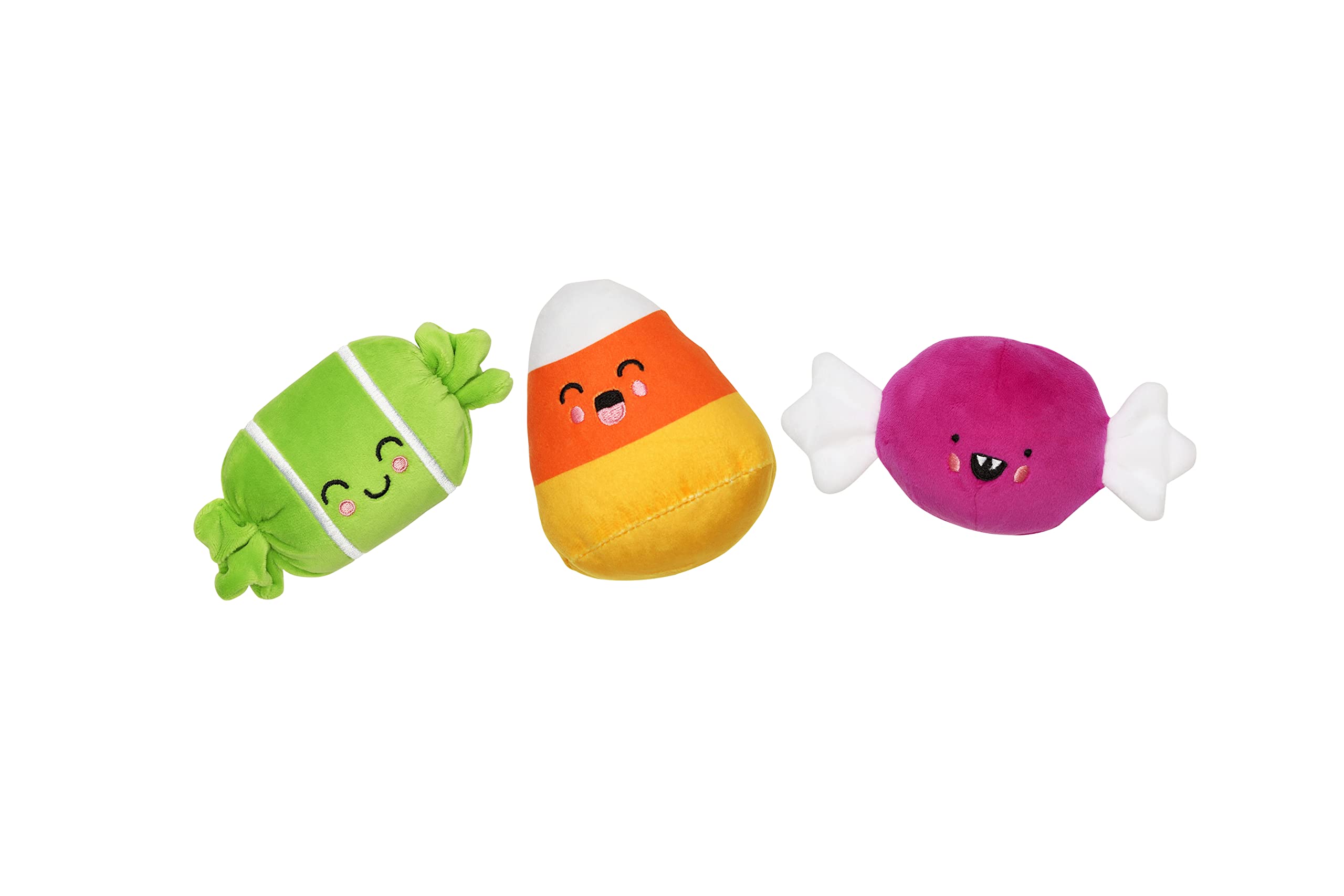 Pearhead Halloween Candy Dog Toys, Set of 3, Plush Dog Toys, Squeaky Dog Toy, Holiday pet Toys, Must Have Pet Accessories for Pet Owners