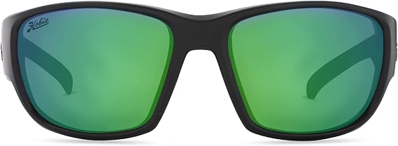 Hobie - Bluefin Float Polarized Sunglasses - Outdoor Sunglasses with HydroClean Lenses for Men and Women - Copper w/Sea Green Lenses/Satin Black Frame