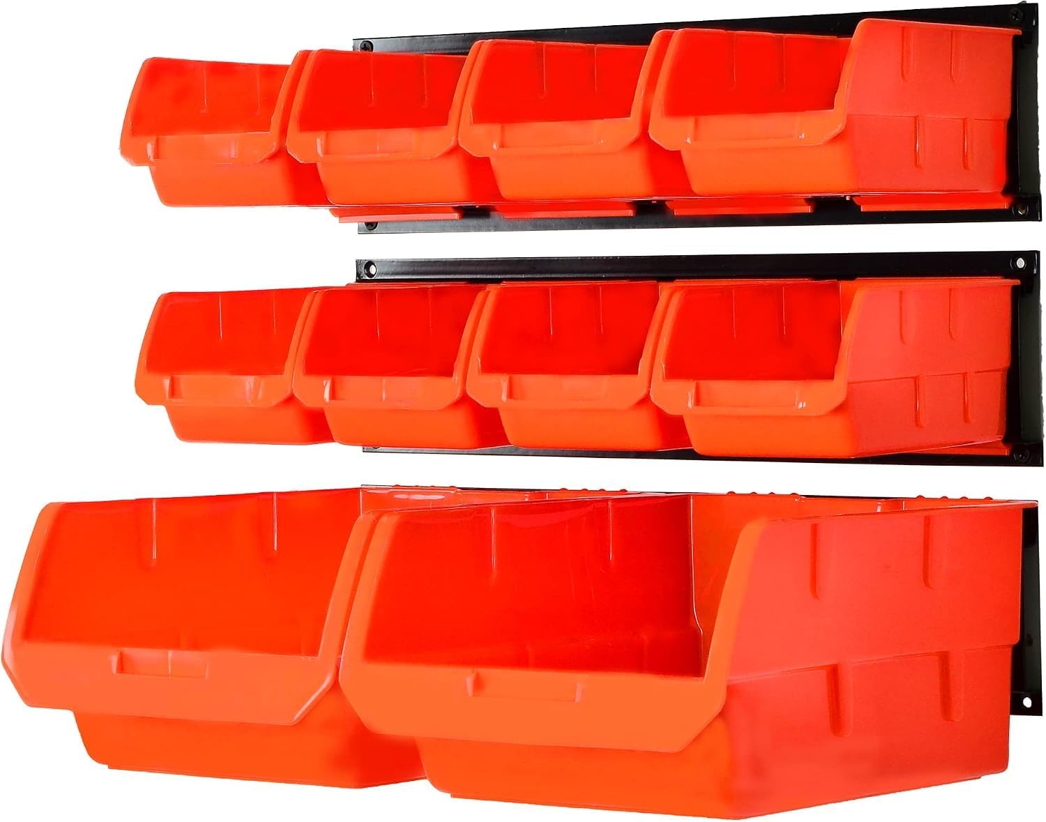 10-Bin Wall Mounted Plastic Storage Bins Hanging Organizer