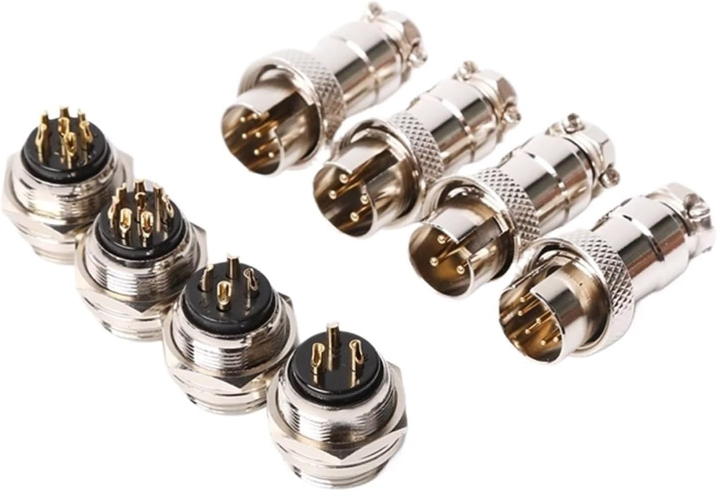 Aviation Plug Female Base 16MF-2/3/4/5/6/7/8pins Male and Female Reverse Connector GX16MM DF16 Plate Front Installation(GX16F-3P)