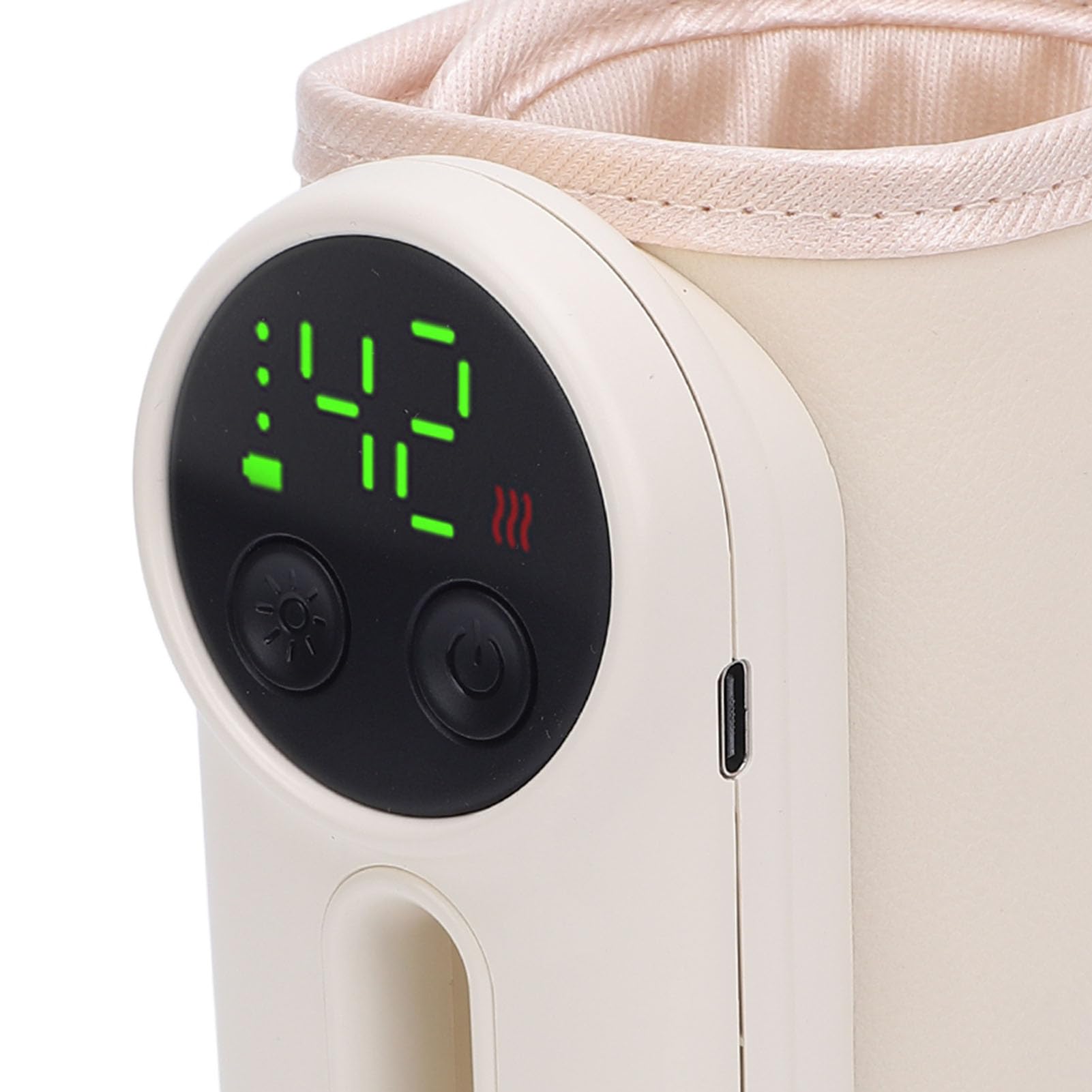 Scaldabiberon Portatile, Scaldalatte Materno Ricaricabile con Controllo Accurato della Temperatura, Riscalda Fino a 107,6°F in 15-20 Minuti, Luce Notturna per Viaggi e Allattamento Notturno