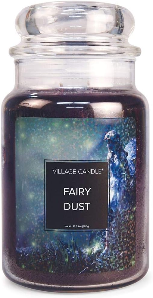 Amazon｜Village Candle フェアリーダスト26オンス 大きなガラスジャーの香り付きキャンドル パープル｜キャンドル