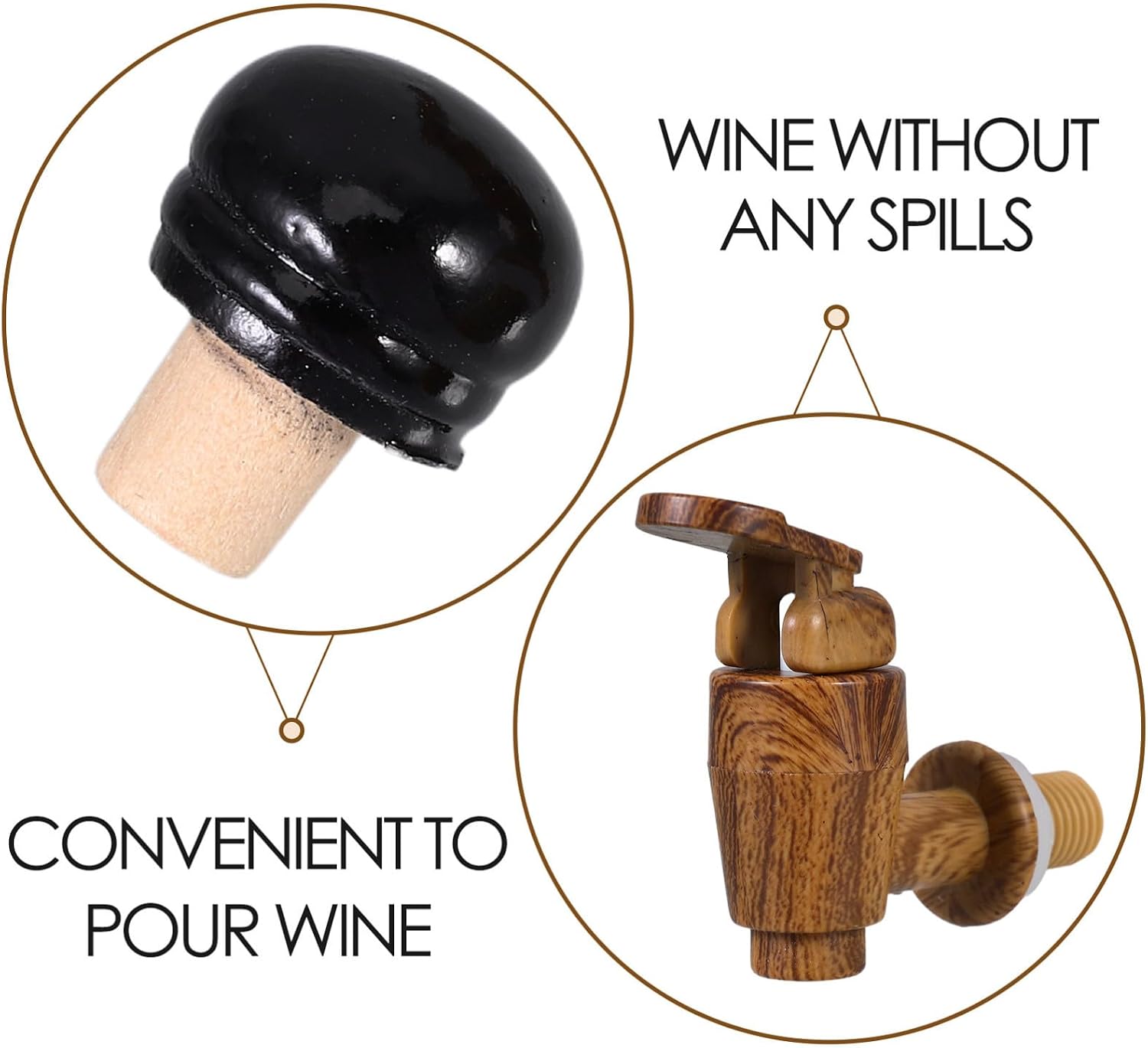 2 Sets Wine Bucket Faucet and Cork Plastic Spare Parts for Barrel