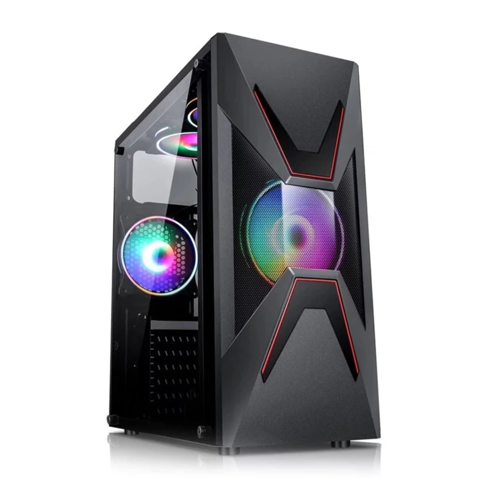 Amazon.co.jp: ミドルタワーPCケース ATXフルビューサイド透明PCケース