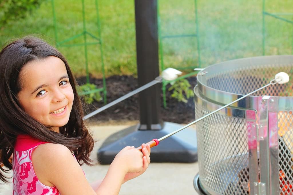 Ajmyonsp Marshmallow Roasting Sticks - Smores Sticks for Fire Pit Extra Long Extendable Smore Skewers Hot Dog Sticks for Campfire, 32 Inch Telescoping Forks Set of 8Pcs : Patio, Lawn & Garden