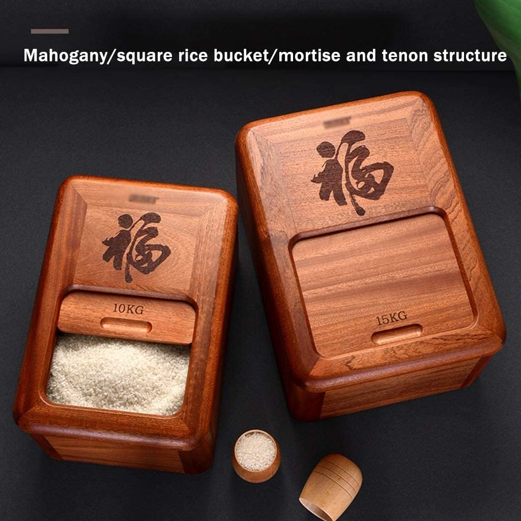 Food Storage Containe Rice Storage Containe Home Creative Rice Box Kitchen 10-15kg Large Capacity Dry Food Containers Sealed and Moisture-Proof Storage Surface Tank (Size : 10kg) (15kg)