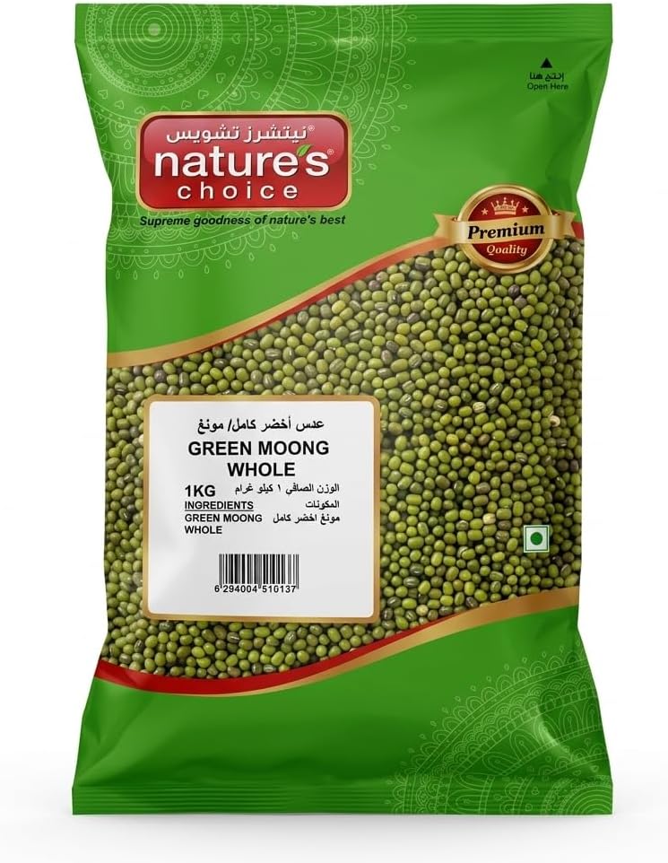 Natures Choice Green Moong Whole, 1 kg