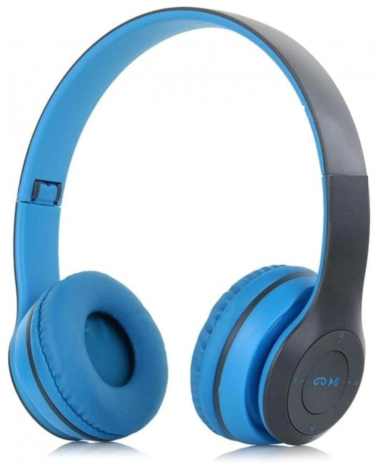 Wireless Headphones, Bluetooth Over Ear Foldable Headset Built in mic Earphones Bluetooth & Wired Headset (Blue, On the Ear)-image-35