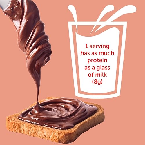 Miniatura 4 de Chocotein Proteína de avellana para untar  4 veces más proteína, 25% menos de azúcar, sin aceite de palma ni edulcorantes artificiales, 0.28 oz de