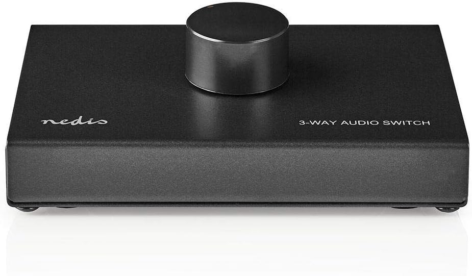 NEDIS Analog Audio Switch | 3 port | Connections - Input: 3X (2X RCA socket) | Connections - Output: 1x (2X RCA socket) | Manual | metal | black Black
