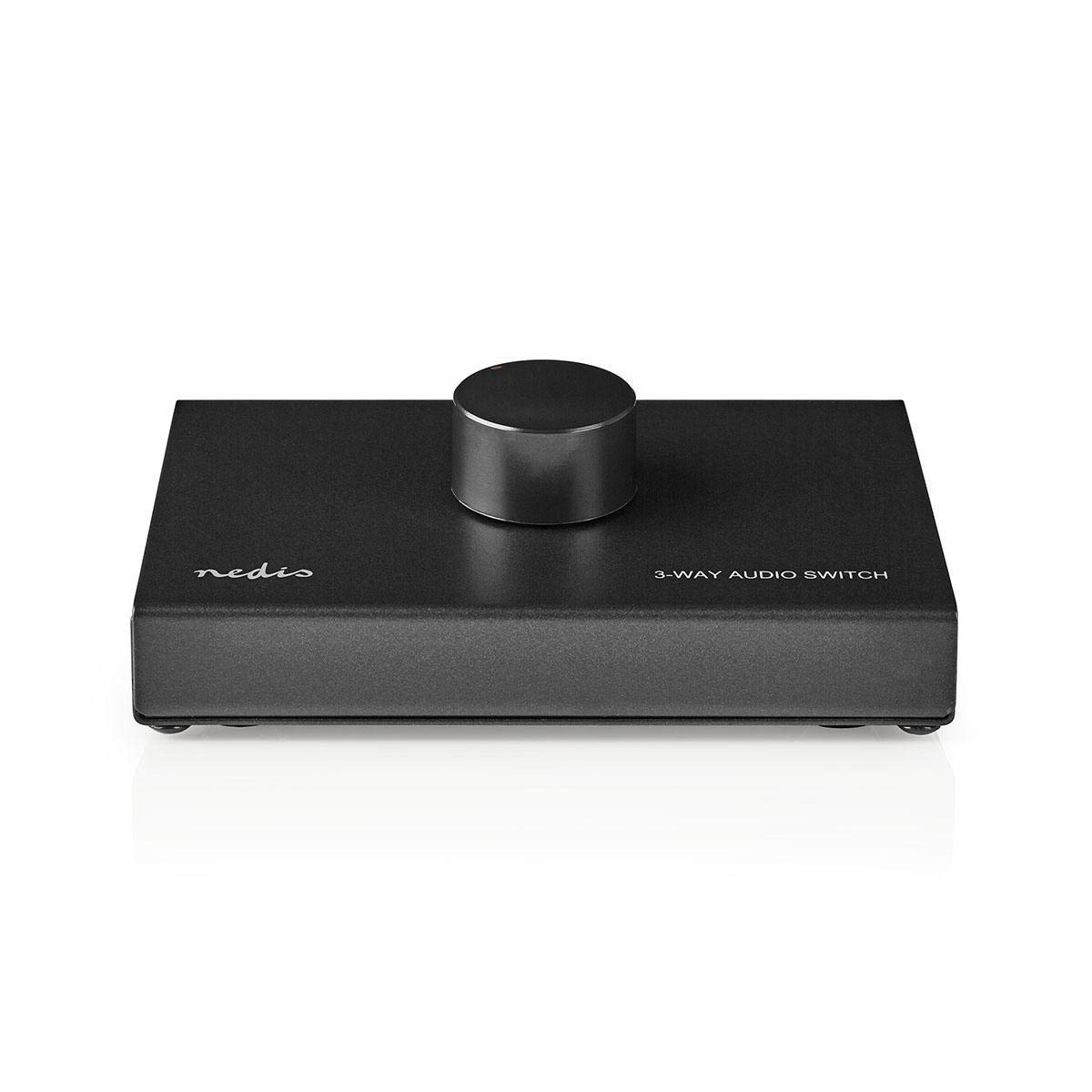 Commutateur Audio Stéréo 2-en-1 / 1-en-2 - Bouton Volume, Mute, R/L - Pour PC, Casque, Haut-parleurs - Plug & Play