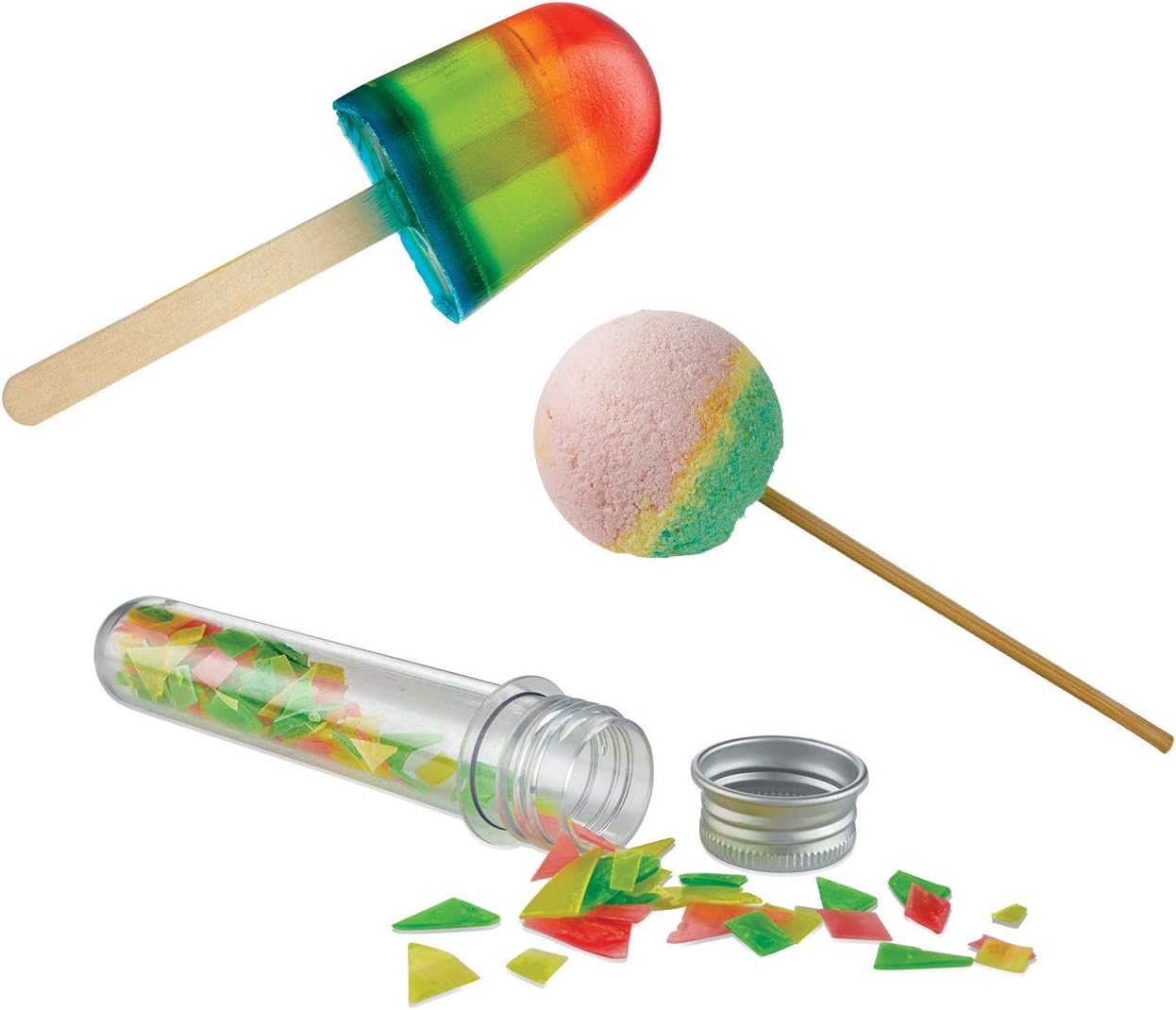 MindWare Science Academy Rainbow Bath Soap lab - Kids & Teens Create 3 Bath Bomb and soap Crafts with Our 27pc Science kit – A Creative DIY Chemistry kit for Both Boys & Girls