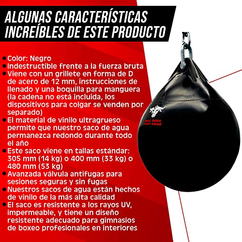 Bull Doza Fight Wear Saco de Boxeo de Agua - Resistente - Impermeable - Tres tamaños (L (48cm) 53kg) - imagen 5