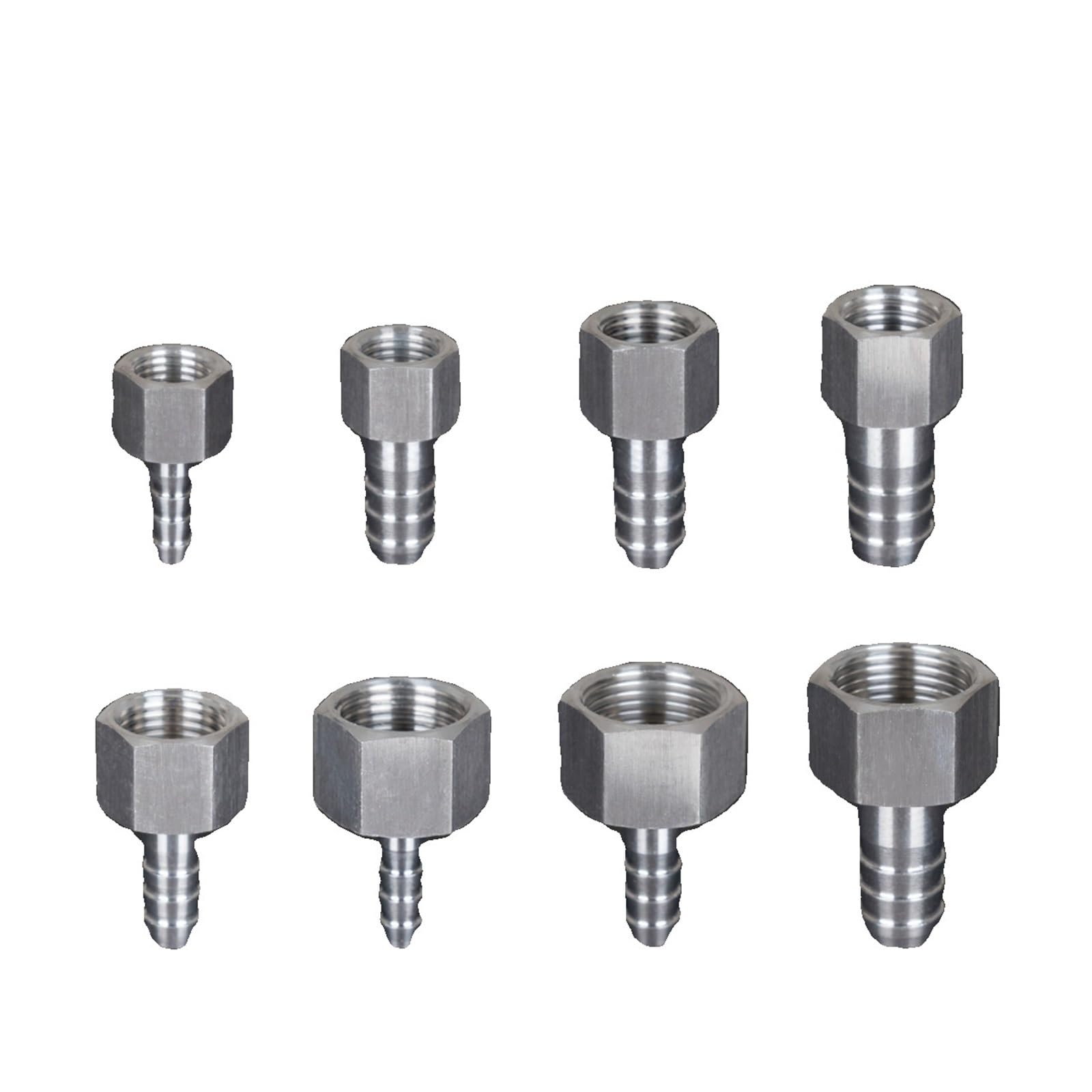 Raccord de tuyau cannelé 6 8 10 12 mm x M10 M12 M14 M16 M18 M20 métrique femelle en acier inoxydable 304 connecteur de raccord de tuyau haute pression(6-M18x1.5)