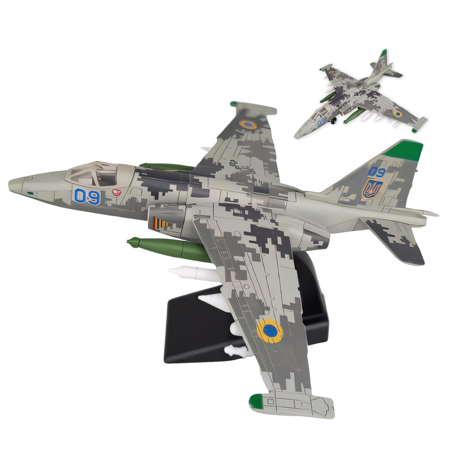 Modello aereo militare preassemblato Su-25 in scala 1:72 con espositore Regalo collezione perfetto for uomini, appassionati aviazione, espositore for decorazioni casa ufficio