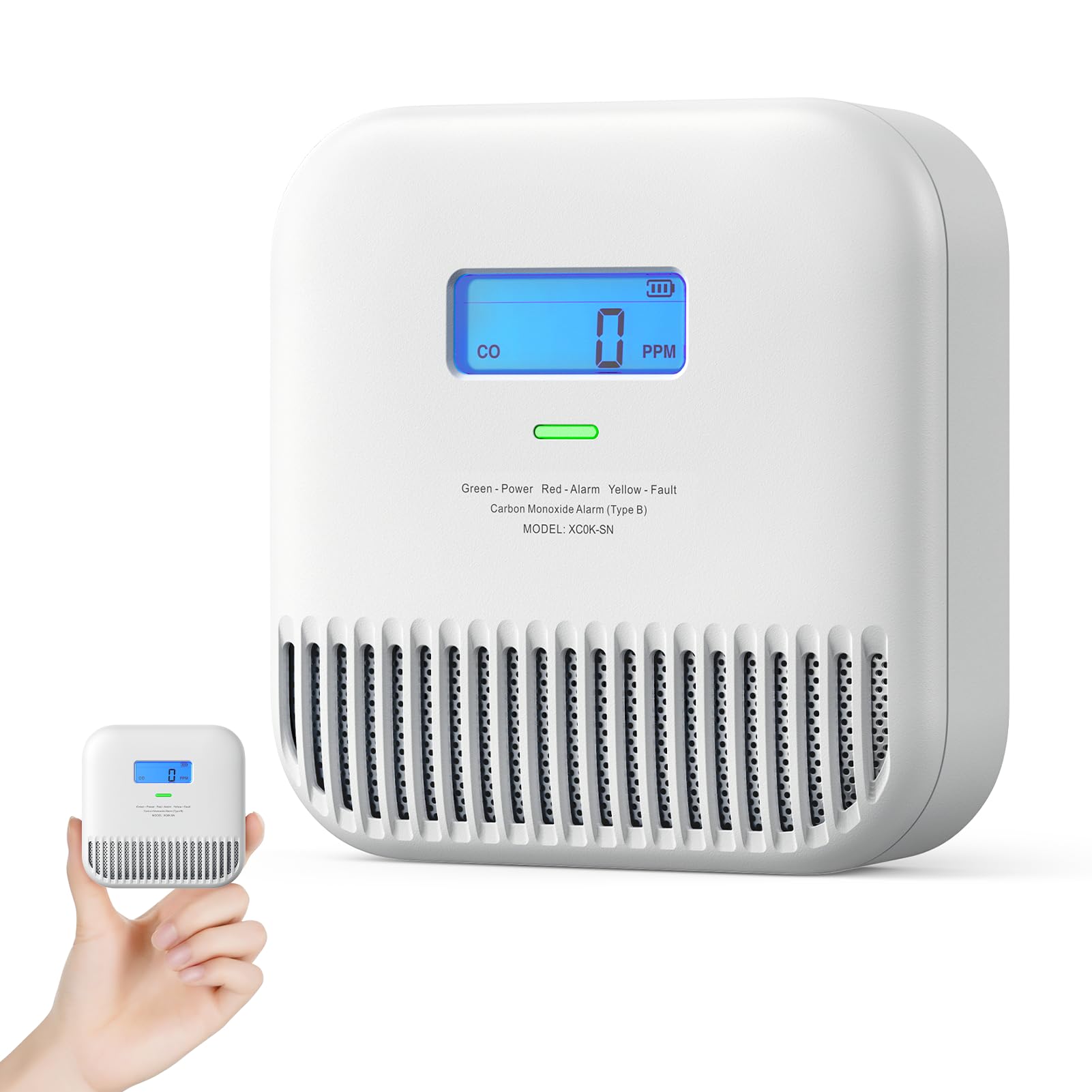 X-Sense Carbon Monoxide Alarm, Portable Carbon Monoxide Alarm for Travel, Built-in 10-Year Battery Powered, Model XC0K-SN, 1-Pack