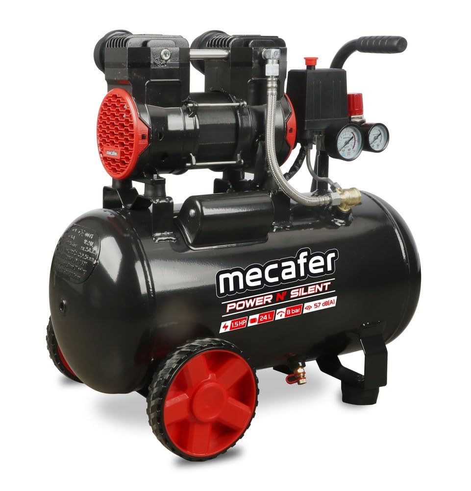 Mecafer Compresseur Power N' Silent 425623-24 L - 1,5 HP