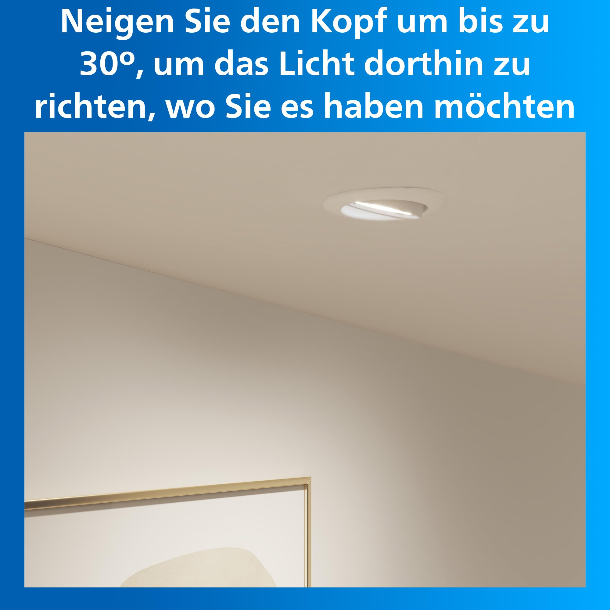 Philips Smart Lighting GU10-Deckenleuchten-Set, 4er-Pack, Weiß und Farbe Einstellbar, Komplettlösung, Schwenkbarer Kopf, Dimmbar, App-Steuerung, Sprachsteuerung, Weiß