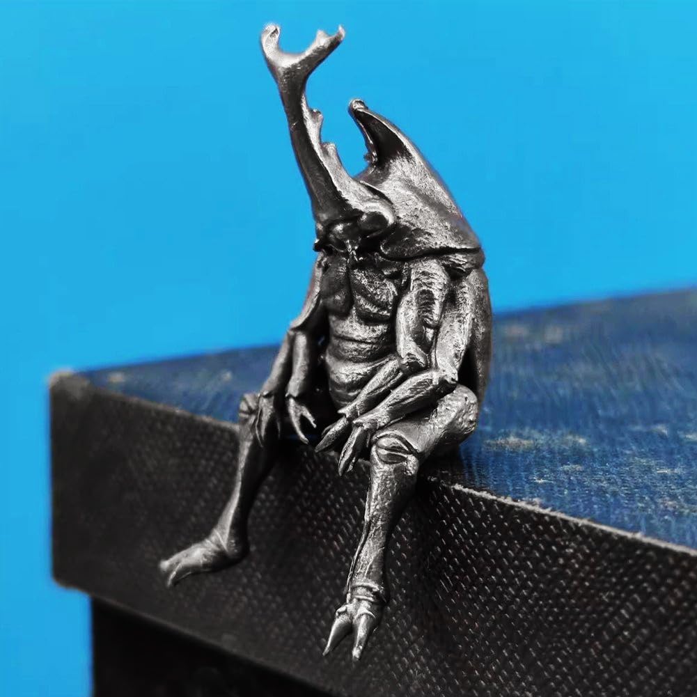Amazon.co.jp: Hifeoos ミニチュア カブトムシ 置物 二股カブトムシ