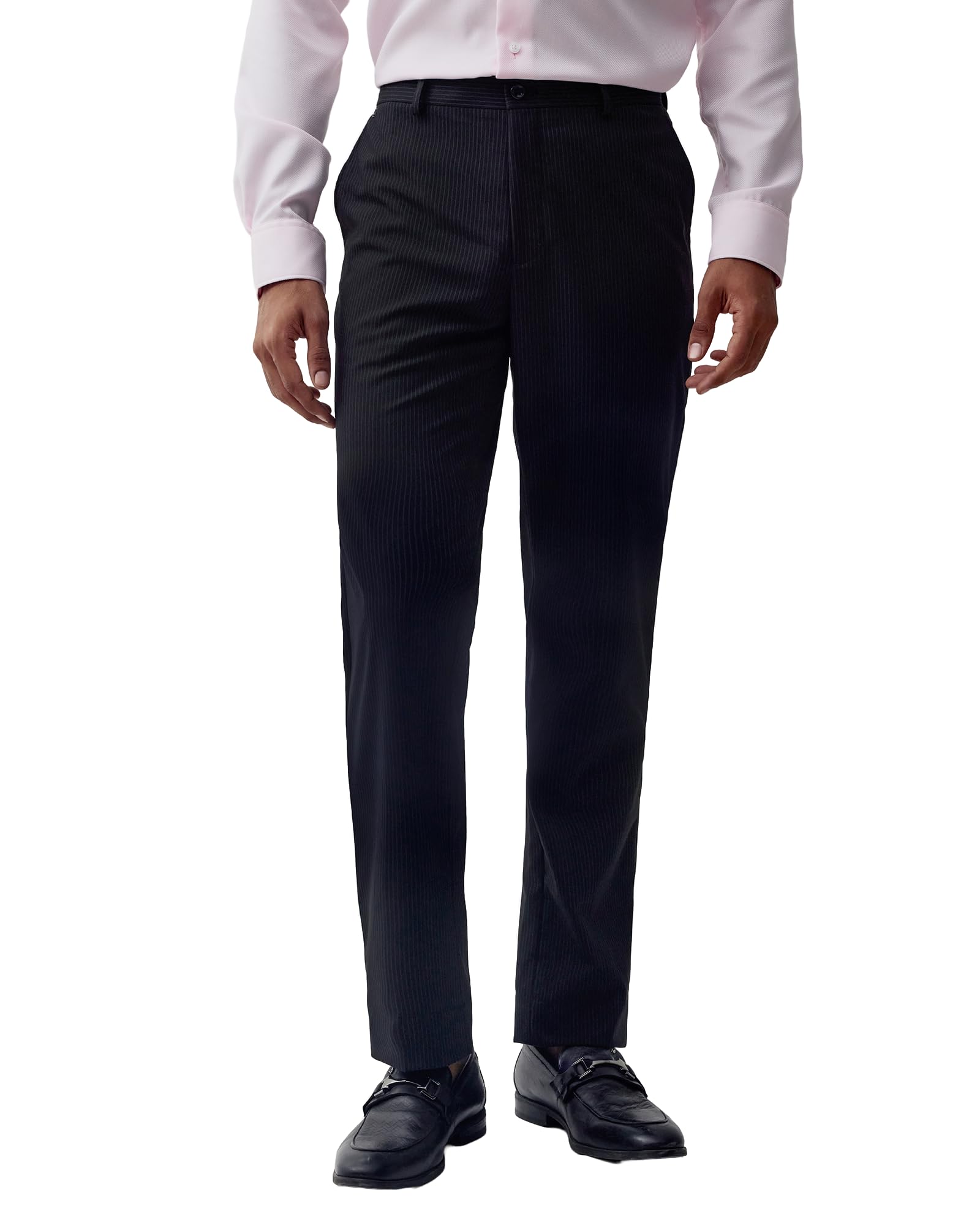 blackberrys Men Striped Super Slim Fit Formal Trouser |Stripe Pattern & Cross Pocket-picture-12