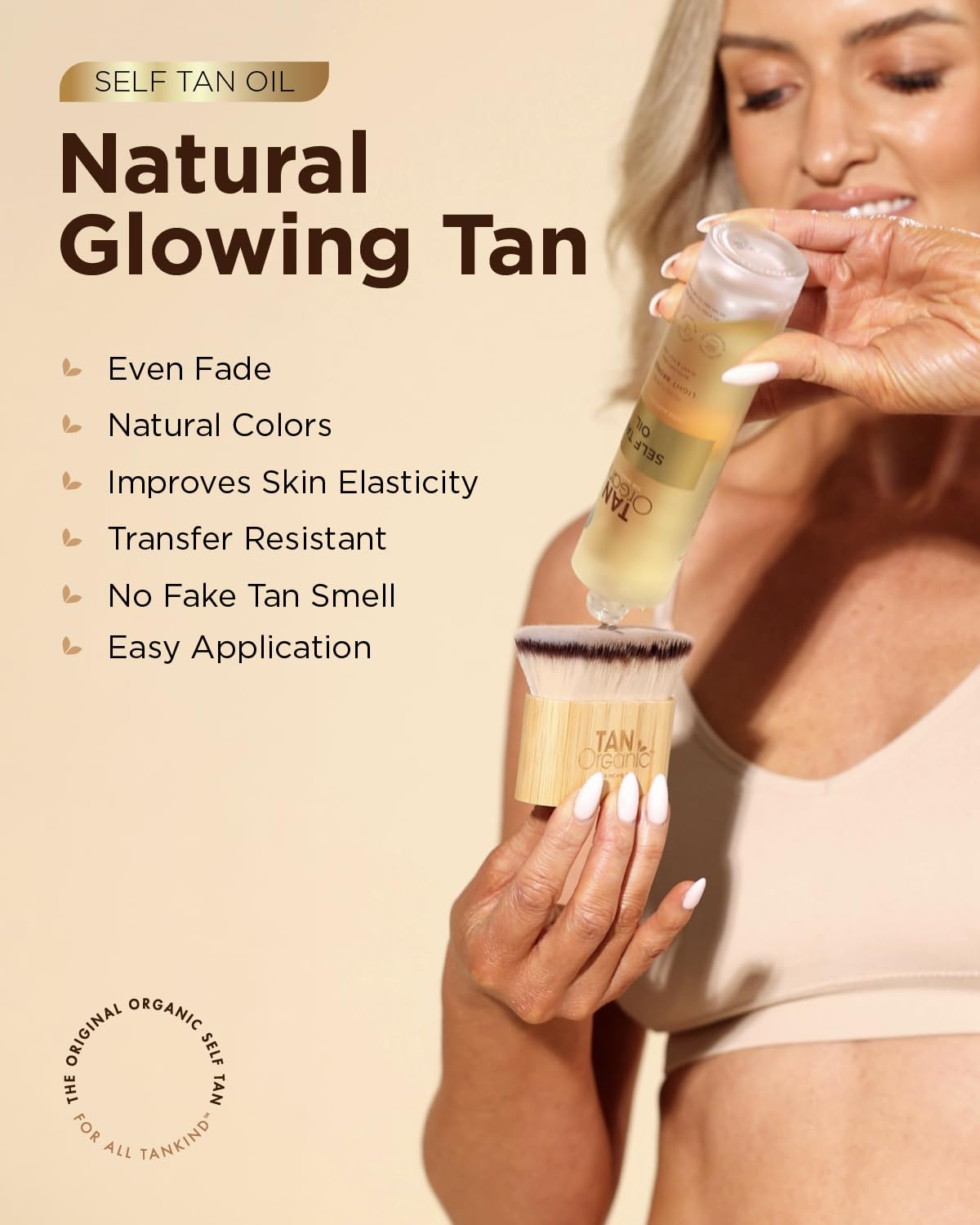 TanOrganic Huile Autobronzante 100ml | Autobronzant Bio pour Visage & Corps | Bronzage Léger et Naturel avec Vitamine E | Vegan et Sans Traces avec Aloe Vera & Huile d'Argan | Résistant au Transfert