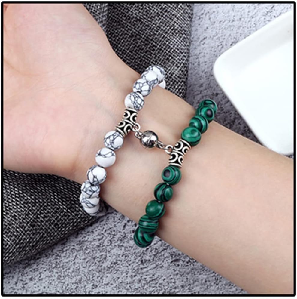 Bracelets en perles de couple en jade : le cadeau romantique idéal