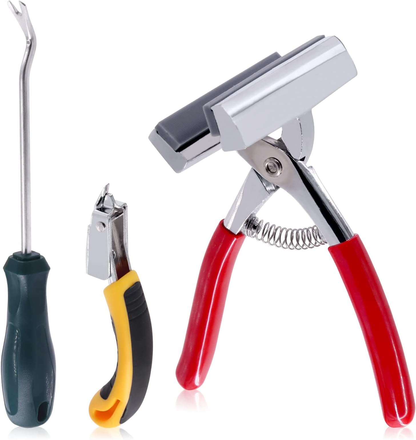 Mardatt 3 Pcs Heavy Duty Canvas Stretcher Pliers and Staple Remover and Tack Puller Tool, Aluminum Alloy Canvas Stretching Pliers with Spring Rubber Handle for Stretching Canvas Clamp Oil Painting