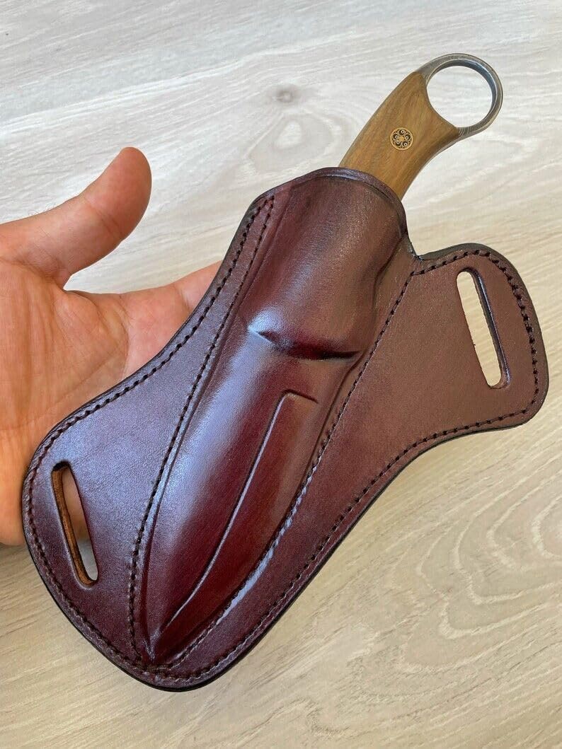 Fixed Blade Hunting Carry Messer Damascus Steel Blade Bushcraft Knife, Scout Knives with Lederscheide Rosenholz Handle Strong Grip, Tracker Knives for Hunting, Outdoor Camping Damaststahl Jagdmesser.