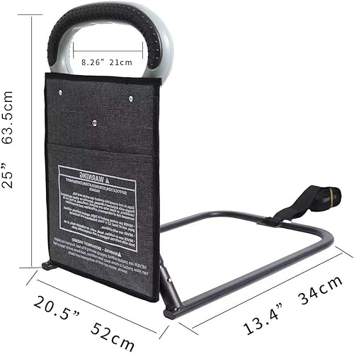 Miniatura 8 de EASACE Rieles de cama para adultos mayores, barra de asistencia de cama de altura ajustable, asistencia para entrar y salir de la cama, riel de