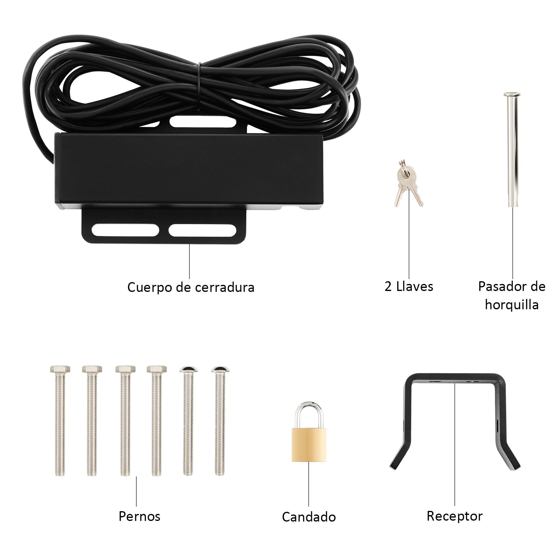CO-Z Cerradura Eléctrica de 24 V CC para Accionamiento de Puertas Batientes, Cerradura de Seguridad para Puerta Exterior Hogar Patio