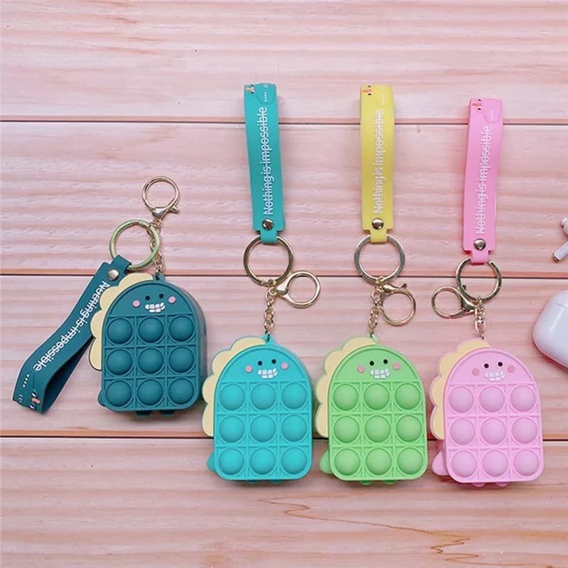 Image of AUGEN Cute Pop It Coin Purse Pouch Keychain For Gifting With Key Ring Anti-Rust (Pack Of 1)