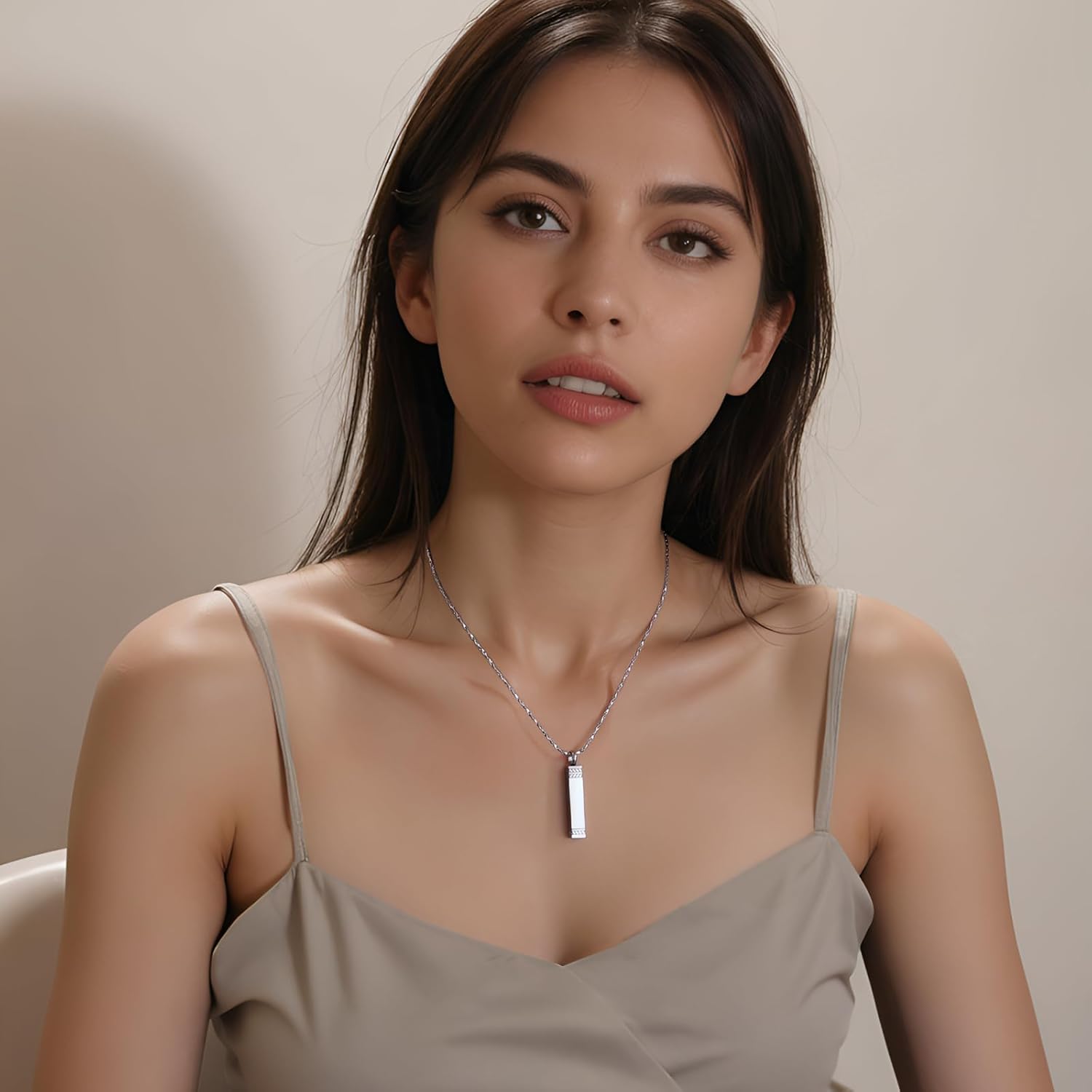 Urn Necklace for Men Women Cube Bar Cremation Jewelry for Ashes Keepsake Ashes Necklace Pendent with Keepsake Urn Memorial Ash Jewelry - Image 3