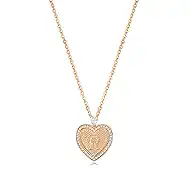 LOYATA Gold Heart Initial Necklace for Women，14K Gold Plated Heart Diamond Letter Pendant Necklace Dainty Initial Necklaces for Women Custom Name Necklace Personalized Gold Jewelry for Women Gifts